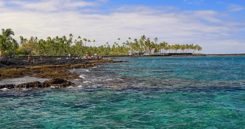 Two Step snorkeling Reef, Honaunau Bay,Big Island, Hawaii,usa Stock Footage 120885591