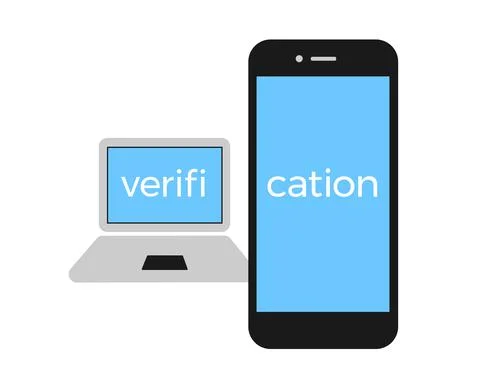 Two step verification and two factor authentication - two devices are needed 스톡 일러스트