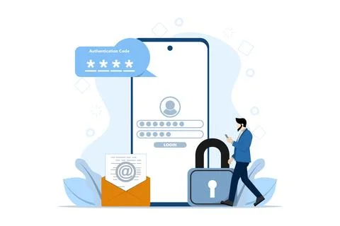 Two step verification concept, OTP. Stock Illustration