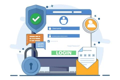Two-step verification concept, OTP, Authentication password. 스톡 일러스트