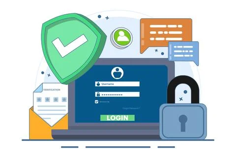 Two-step verification concept, OTP, Authentication password. 스톡 일러스트