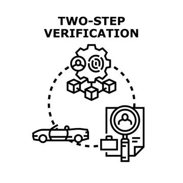 Two step verification for digital account security Stock Illustration
