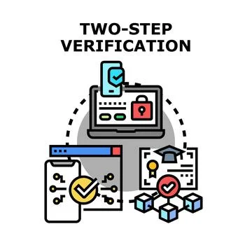 Two step verification process securing digital accounts Stockillustratie