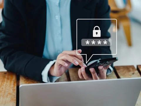 Two steps authentication (2FA) concept. 2023, Padlock and passcode code sho.. Stock Photos