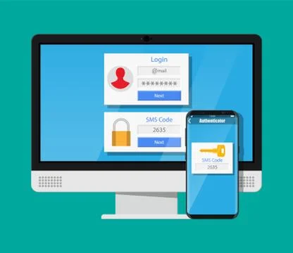 Two steps authentication concept. Stock Illustration