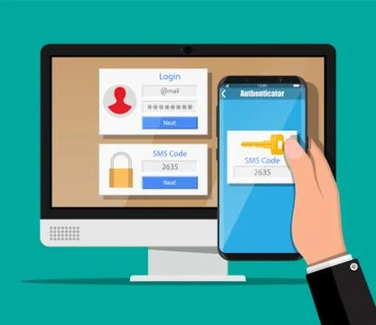 Two steps authentication concept. Stock Illustration