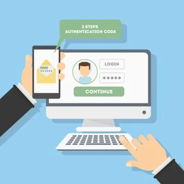 Two steps authentication. Stock Illustration