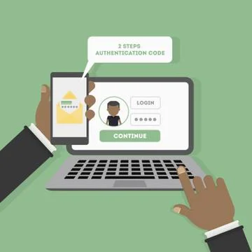 Two steps authentication. Stock Illustration