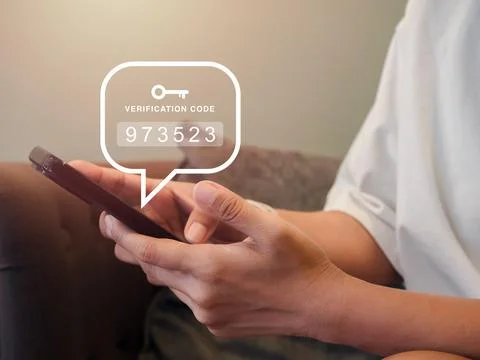 Two steps authentication or 2FA concept. Verification code numbers with key.. Stock Photos