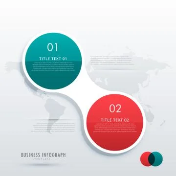 Two steps option infographic template in circle style for workflow diagram .. 스톡 일러스트
