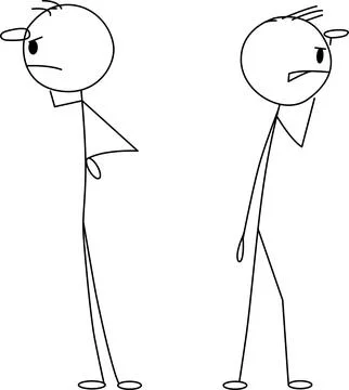 Two stick figures in conversation Vector Stock Illustration