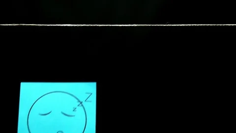 Two stickers. Emotions. On the face expression of deep sleep. On the right sheet Stock Footage 101650803