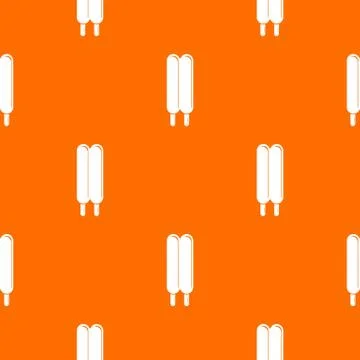 Two sticks ice cream pattern vector orange Stock Illustration
