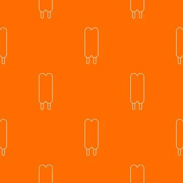 Two sticks ice cream pattern orange Stock Illustration