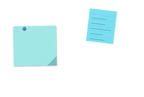 Two sticky notes with different designs on background Stock Illustration