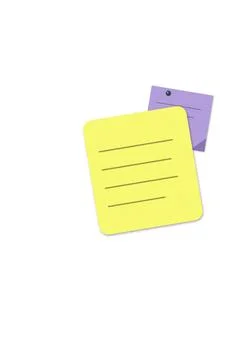 Two sticky notes with handwritten notes Stock Illustration