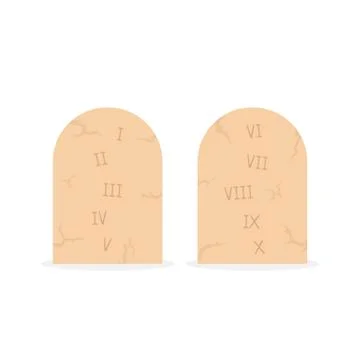 Two stone tablets with ten commandments Stock Illustration