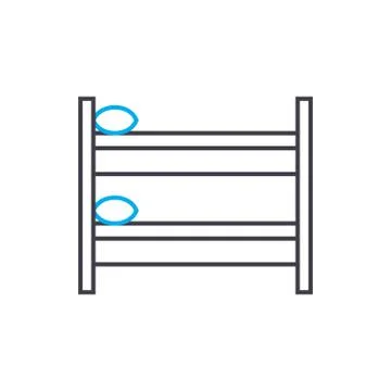 Two-storey bed linear icon concept. Two-storey bed line vector sign, symbol Stock Illustration