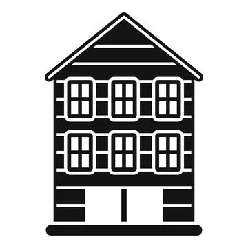 Two storey building facade with garage door Ilustración de archivo