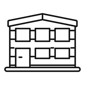 Two storey building with large windows is representing modern architecture Ilustración de archivo