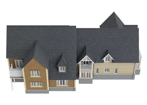 Two storey cottage, top view 스톡 일러스트
