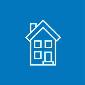 Two storey detached house line icon Stock Illustration