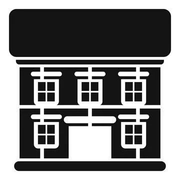 Two storey facade building with big windows for real estate business Ilustración de archivo