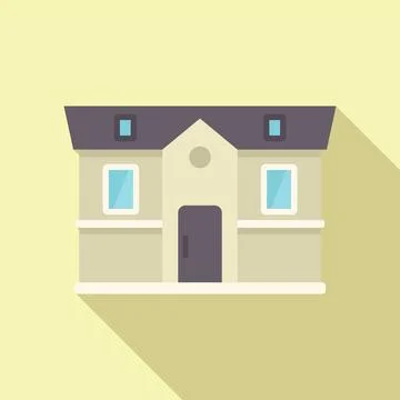 Two storey house with attic windows casting long shadow Illustrazione stock