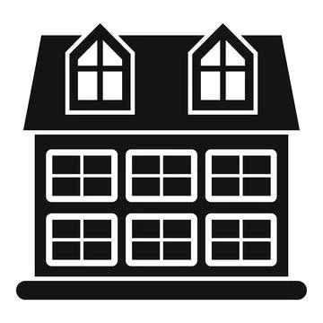 Two storey house with attic windows presenting modern architecture Stock Illustration
