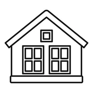 Two storey house facade drawing with attic window 스톡 일러스트
