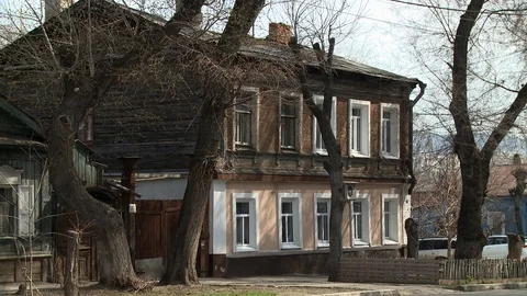 Two-storey old house view Stock Footage 107750272