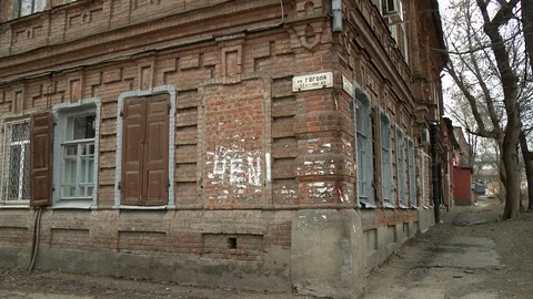 Two-storey old house view in summer Stock Footage 107752550