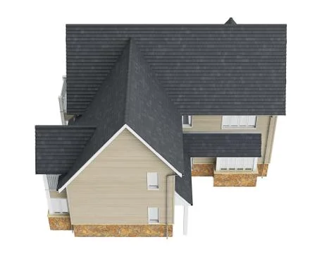 Two storey villa, top view Stock-Illustration