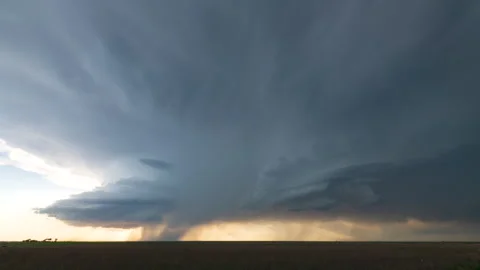 Two storms fighting in the plains Stock Footage 272762699