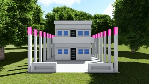 Two storried building on the forest Stock-Footage 341733522