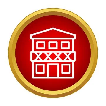 Two story building icon representing real estate or accommodation Ilustración de archivo