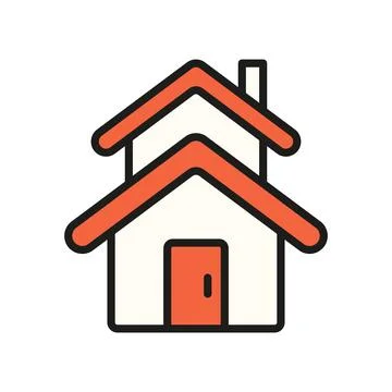 Two story house icon vector design templates simple and modern Stock Illustration
