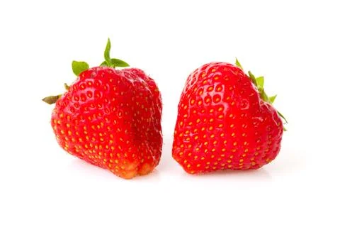 Two strawberries in closeup Foto stock
