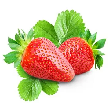 Two strawberries isolated Stock Photos