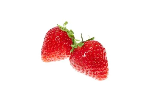 Two strawberries Stock Photos