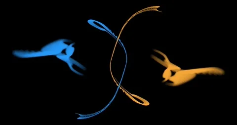 Two streams of colored liquids are rapidly moving towards each other. Stock Footage 326358161