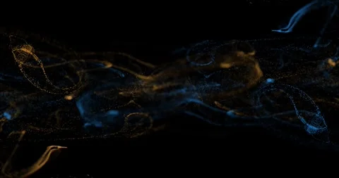 Two streams of colored liquids are rapidly moving towards each other. Stock Footage 326358284