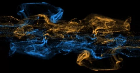 Two streams of colored liquids are rapidly moving towards each other. Stock Footage 326358376