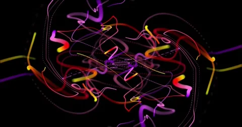 Two streams of colored liquids are rapidly moving towards each other. Stock Footage 326358447