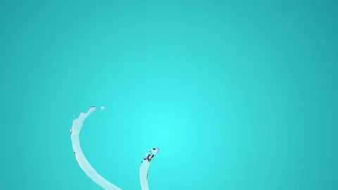 Two streams of water in the air Stock Footage 76086421