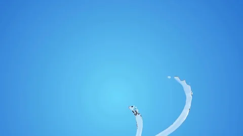 Two streams of water in the air Stock Footage 76149717