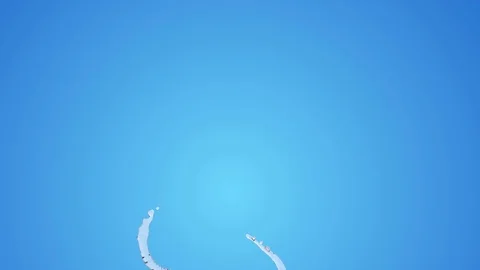 Two streams of water in the air Stock Footage 76209947