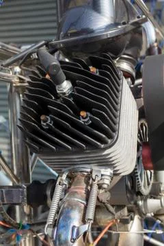 Two-stroke engine of  para motor 库存照片