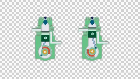 Two stroke engine is a type of internal combustion engine Stock Illustration