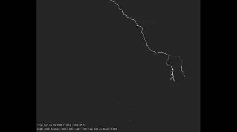 Two Stroke Lightning Flash Meteorology Night Cam  스톡 동영상 54720749